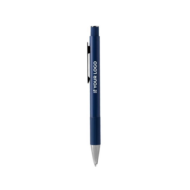 Bolígrafo de aluminio reciclado con acabado mate y tinta azul