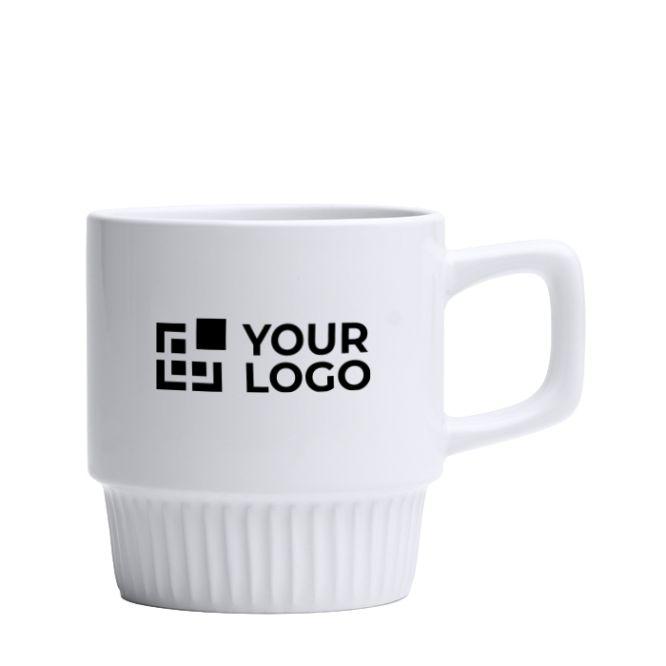 Taza de cerámica con diseño biselado y acabado brillante 350ml