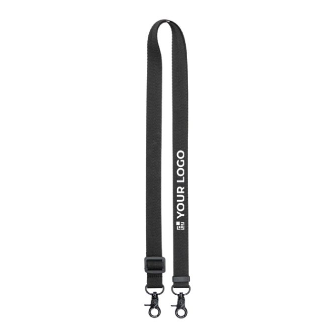 Lanyard de RPET con hebilla y mosquetones metálicos BrandCharger