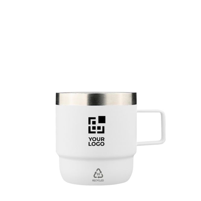 Taza de acero inoxidable de doble pared con interior de cerámica 18ml