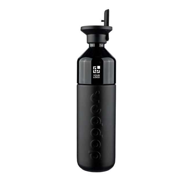 Botella térmica de acero inox. con pajita Dopper Insulated Black 580ml