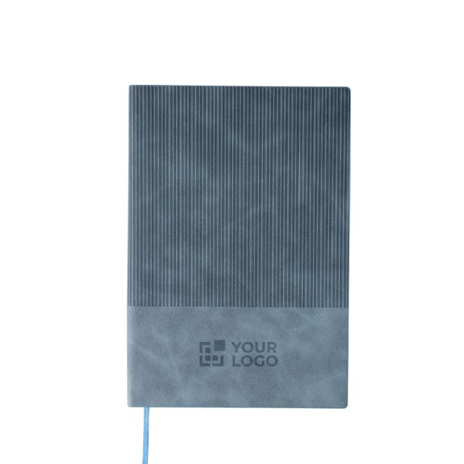 Libreta de PU reciclado con tapa dura y pana A5 con hojas a rayas