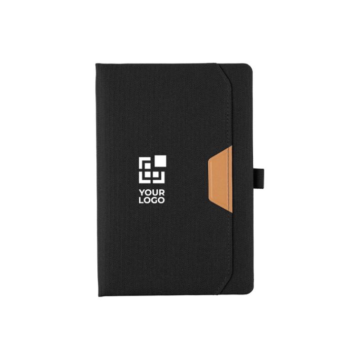 Cuaderno de plástico reciclado y piel sintética A5 con hojas a rayas