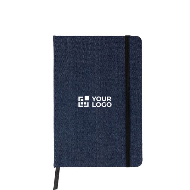 Libreta de tela vaquera con acabado casual A5 y hojas a rayas