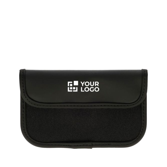 Funda de RPET para llaves y tarjetas con bloqueo RFID y cierre velcro