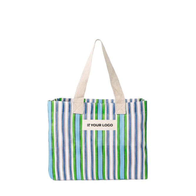 Bolsa de polipropileno de diseño a rayas con acabado mate 200g/m²
