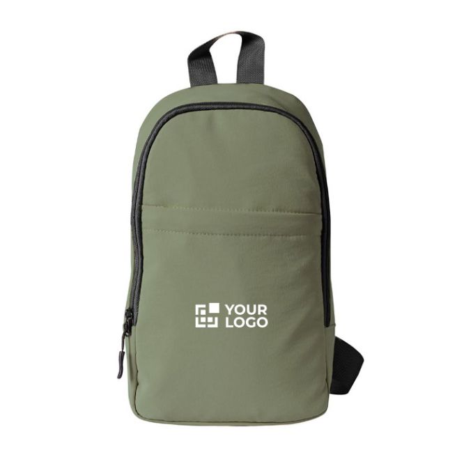 Bolsa bandolera de poliéster de un compartimento y bolsillo frontal