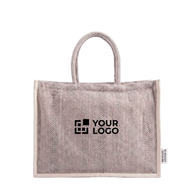 Bolsa de algodón reciclado con base amplia y fuelle 530 g/m²