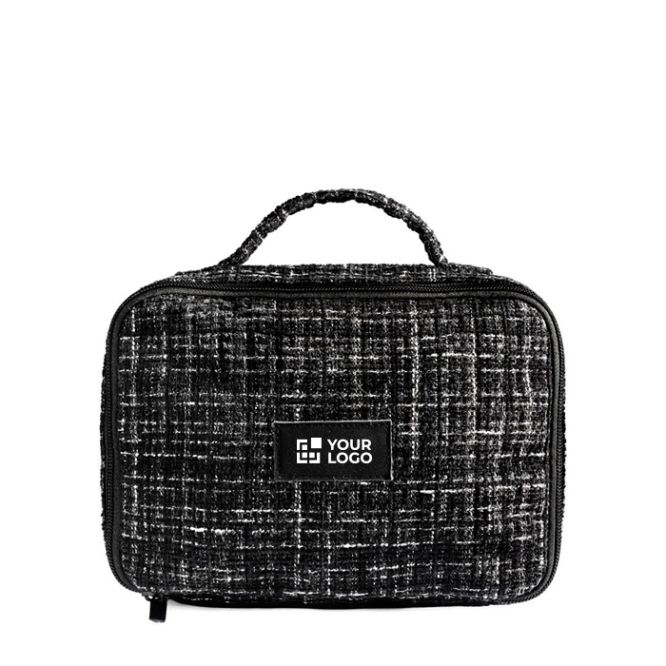 Neceser de poliéster efecto tweed con apertura total 270 g/m²
