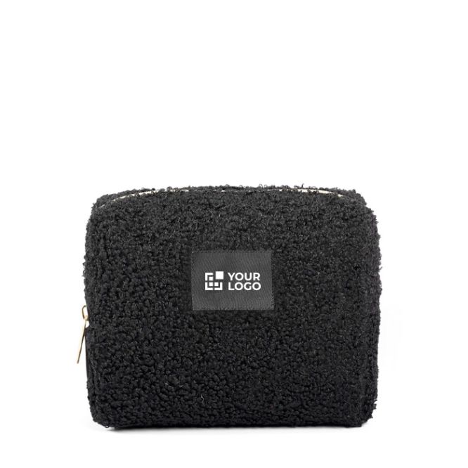 Neceser de poliéster con acabado sherpa y cremallera 360 g/m²
