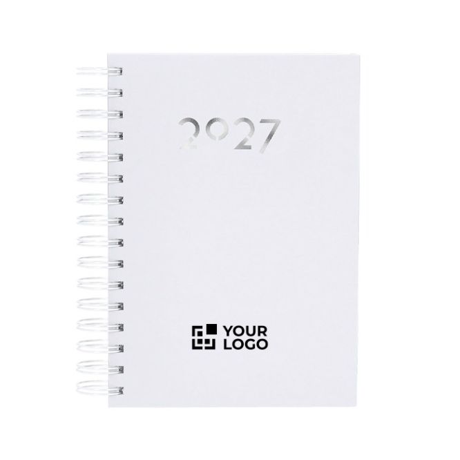 Agenda de anillas en el lateral con vista diaria en inglés y español A5 vista principal