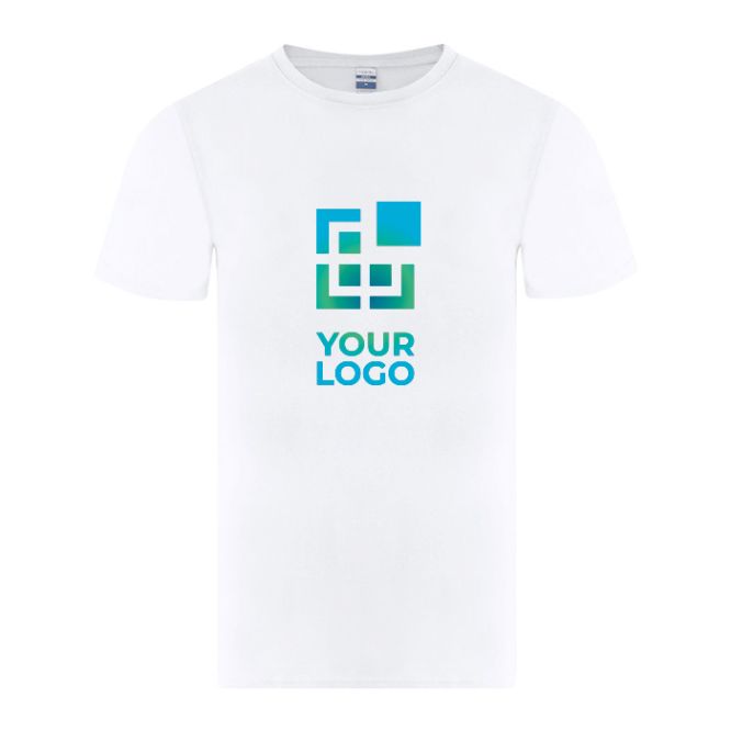 Camiseta blanca para adulto manga corta con cuello redondo 150g/m²