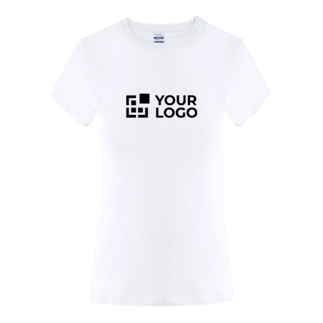 Camiseta de algodón para mujer manga corta con cuello redondo 150g/m²