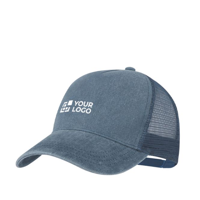 Gorra 5 paneles efecto lavado con malla transpirable ajustable