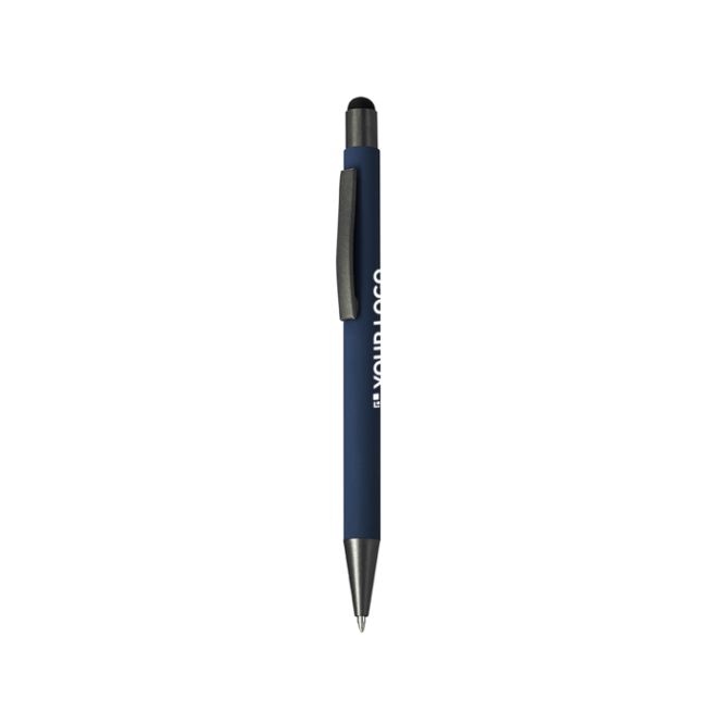 Bolígrafo puntero pulsador de aluminio reciclado tinta azul
