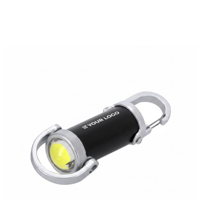 Linterna recargable con mosquetón de transporte y 7 modos de luz
