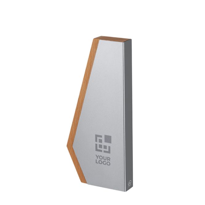 Placa trofeo con base de madera y frontal de aluminio reciclado
