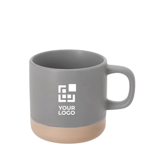 Taza cerámica de acabado mate con base sin esmaltar 350ml