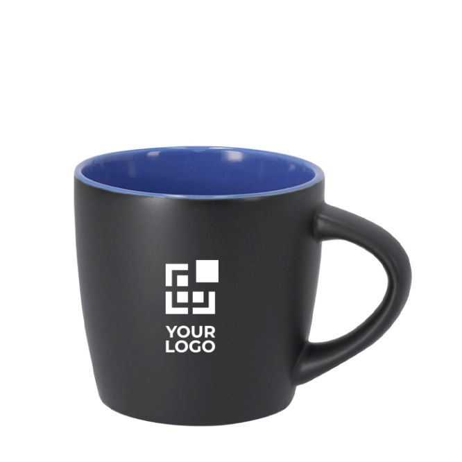 Taza de cerámica con acabado negro mate e interior de color 350ml