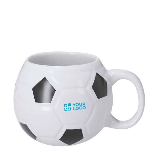 Taza de cerámica con diseño balón de fútbol clásico 440ml
