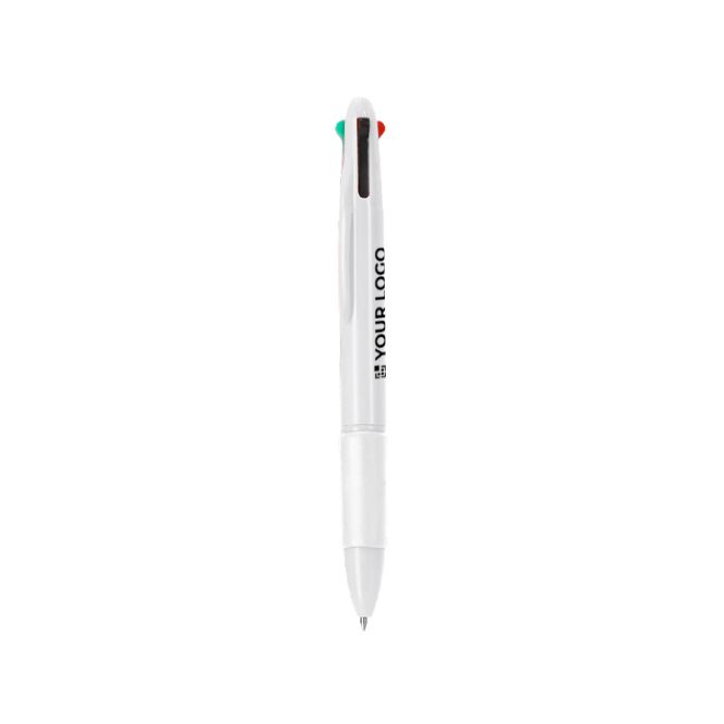Bolígrafo multicolor 4 en 1 con grip de goma y 4 tintas