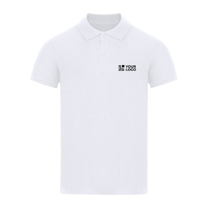 Polo blanca para adultos manga corta de algodón piqué 180g/m²