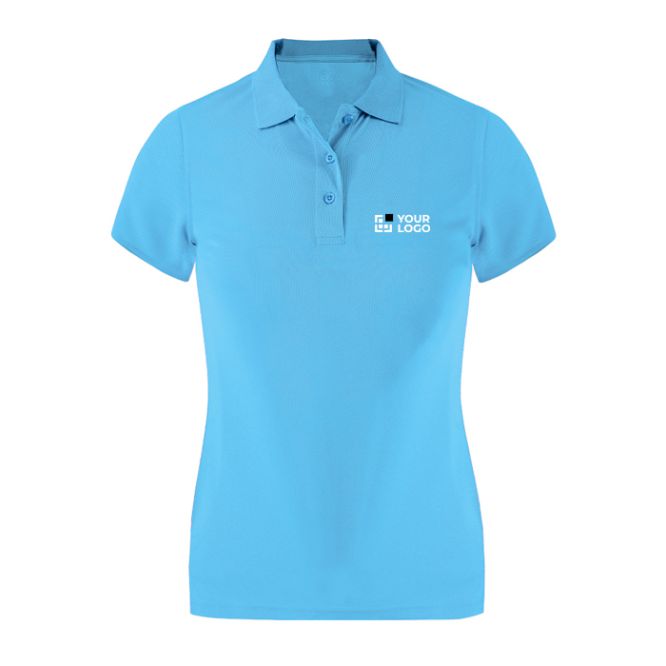 Polo entallado mujer manga corta tejido técnico 180g/m²