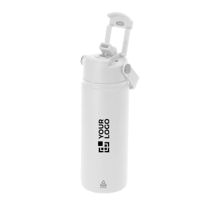 Vaso térmico de acero inoxidable con tapa de orificio y pajita 550ml