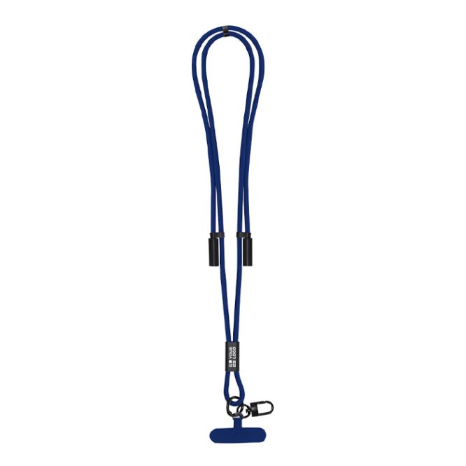 Lanyard porta móvil de poliéster RPET con cable de carga integrado