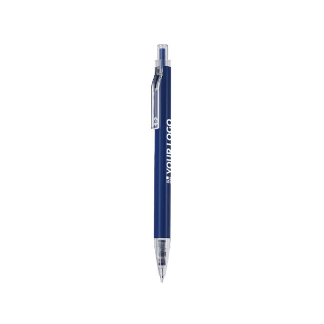 Bolígrafo de aluminio reciclado con detalles transparentes tinta azul