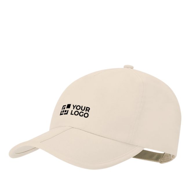 Gorra de 5 paneles de microfibra con cierre ajustable de velcro