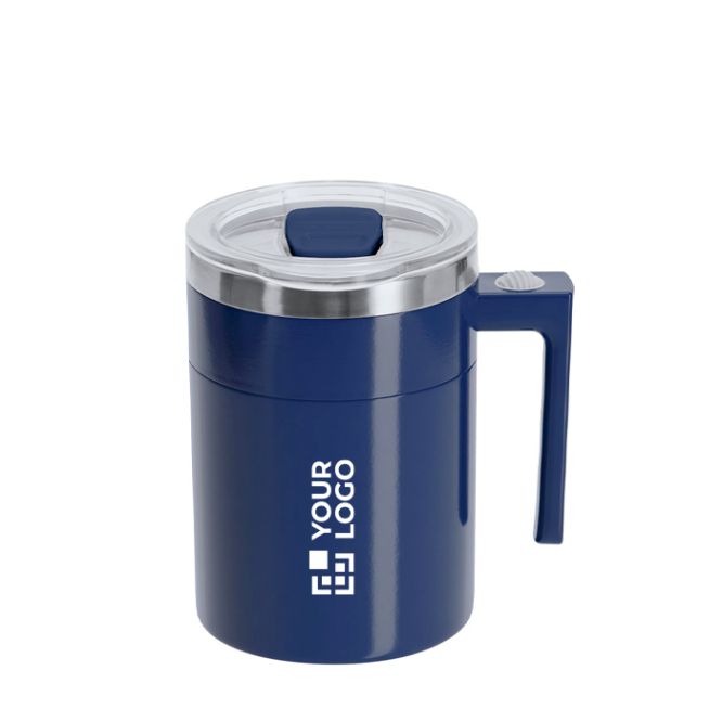 Taza mezcladora de acero inoxidable con tapa deslizante 400ml