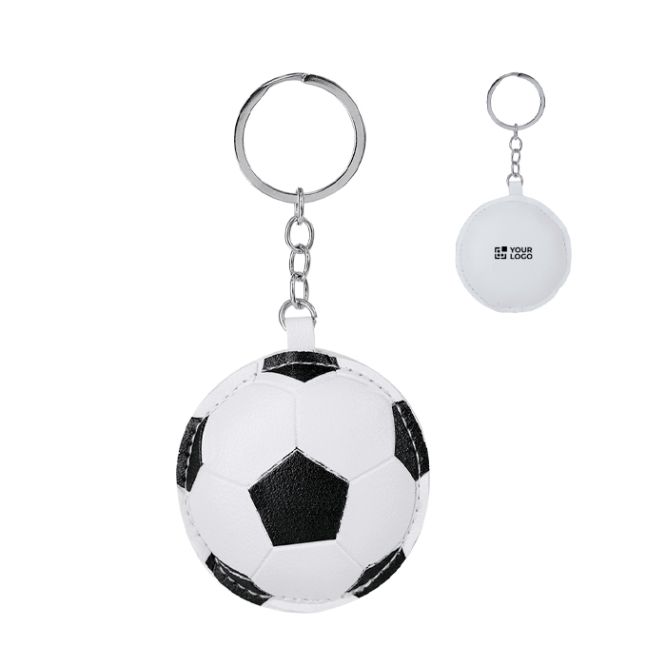 Llavero en forma de balón de fútbol en cuero sintético