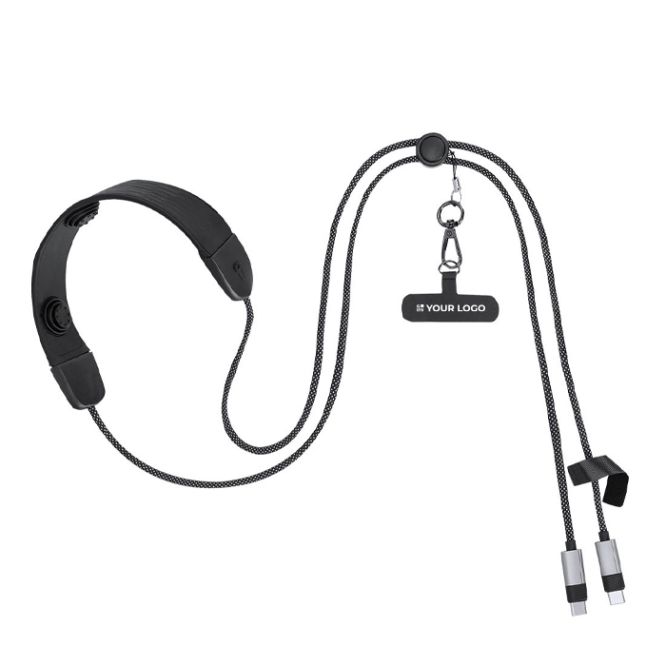 Cable cargador USB-C con masajeador y soporte móvil 100W