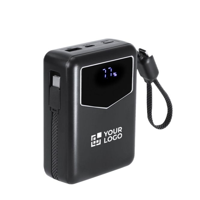 Power bank con cables integrados y pantalla indicadora 20000mAh