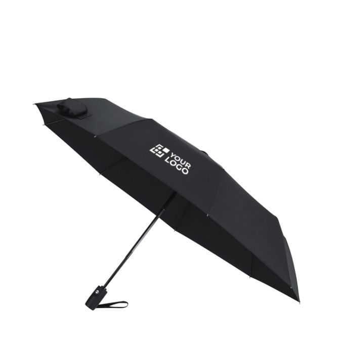 Paraguas plegable de poliéster pongee automático y antiviento Ø96