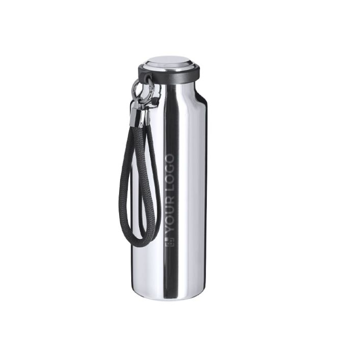 Botella térmica de acero inox. reciclado con correa trenzada 480ml