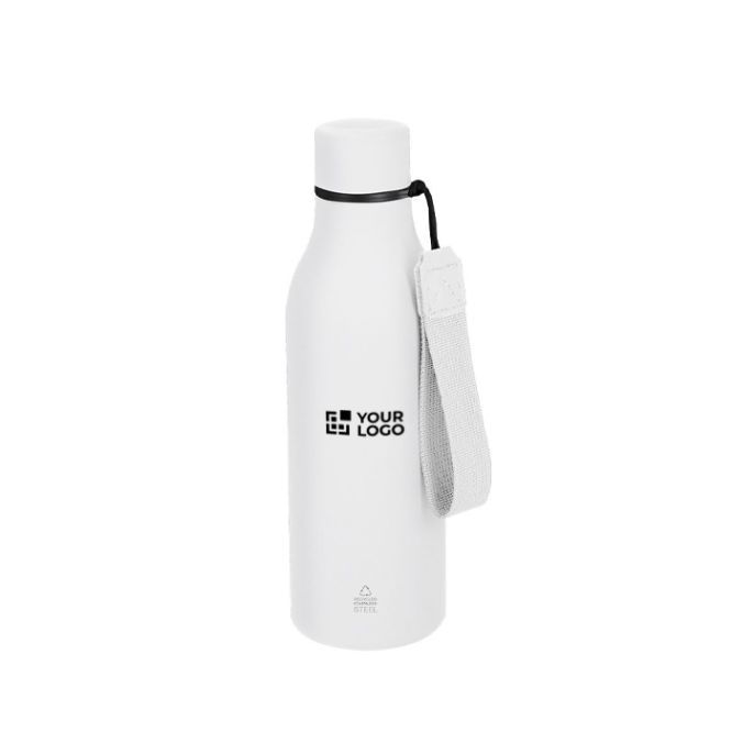 Botella térmica de acero inoxidable reciclado, acabado gomoso 480ml