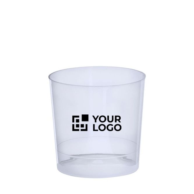 Vaso bajo reutilizable de plástico con acabado translúcido 330ml
