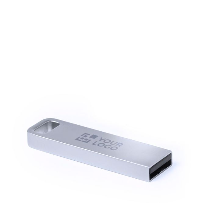 Memoria USB de metal con diseño minimalista ideal para llavero