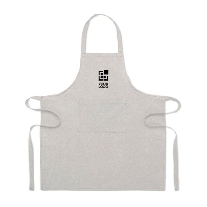 Delantal de cocina de algodón reciclado con bolsillo frontal 220 g/m2 vista de impresión