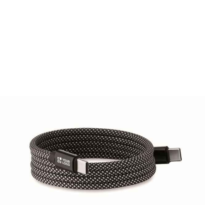 Cable magnético trenzado de RPET tipo-C de 60 W, 1M