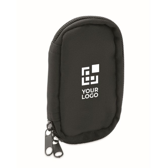 Estuche para llaves de RPET con cremallera y 5 anillas