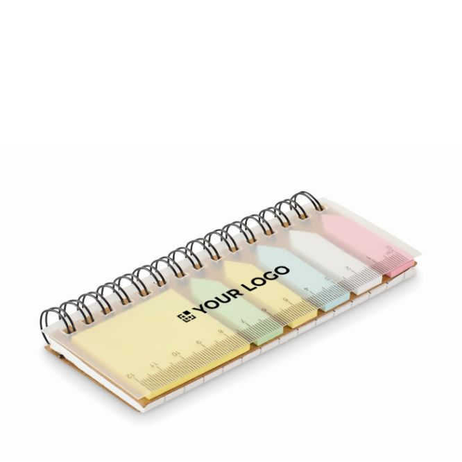 Compacto set de notas con anillas y adhesivos surtidos
