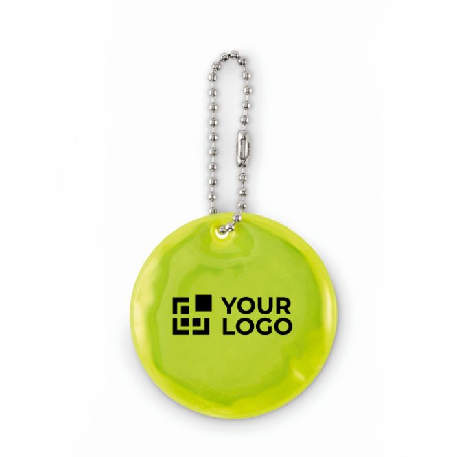 Llavero redondo de PVC reflectante para personalización