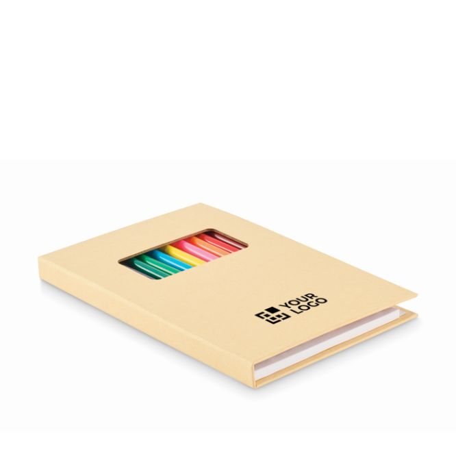 Set de dibujo infantil con papel kraft y 12 lápices de colores