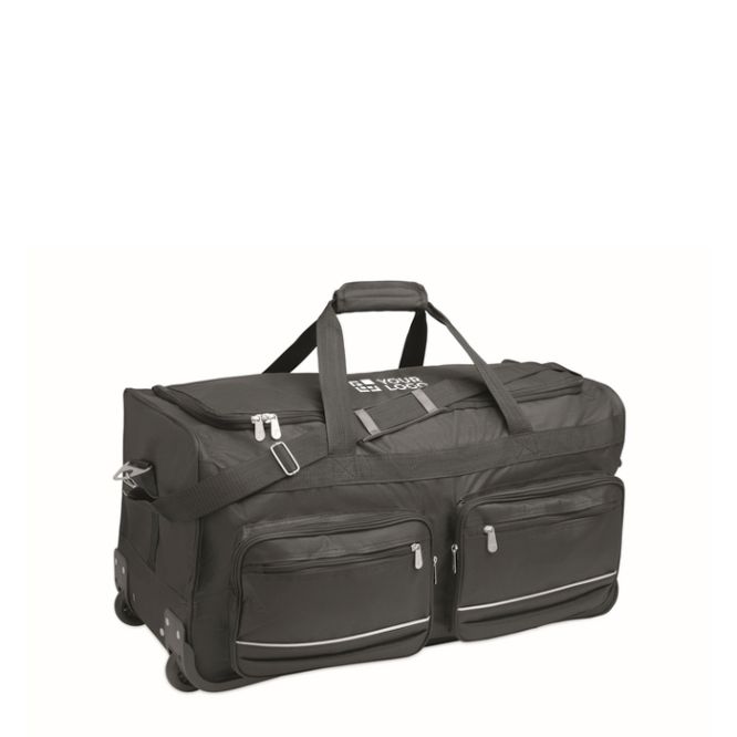 Bolsa trolley de RPET con 2 ruedas y varios bolsillos