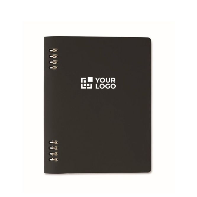Cuaderno recargable con cubierta de PU reciclado A5 y hojas a rayas
