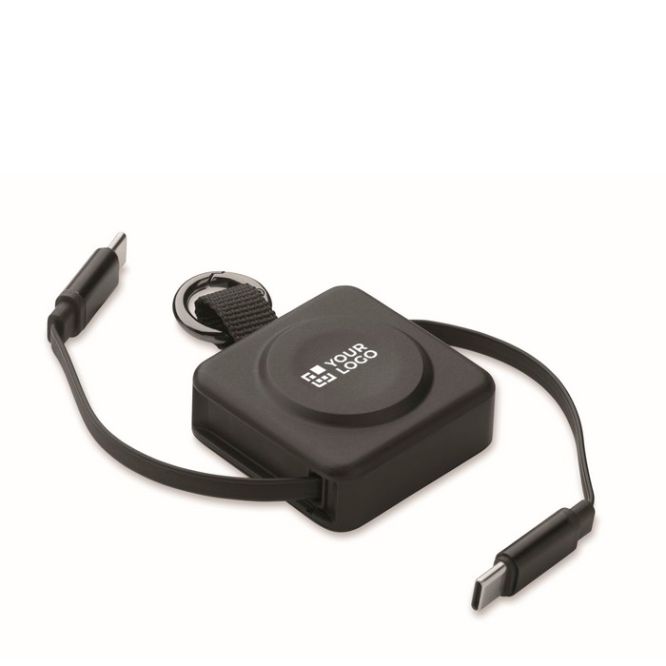 Cable retráctil con llavero y carga rápida con entrada USB-C 100W