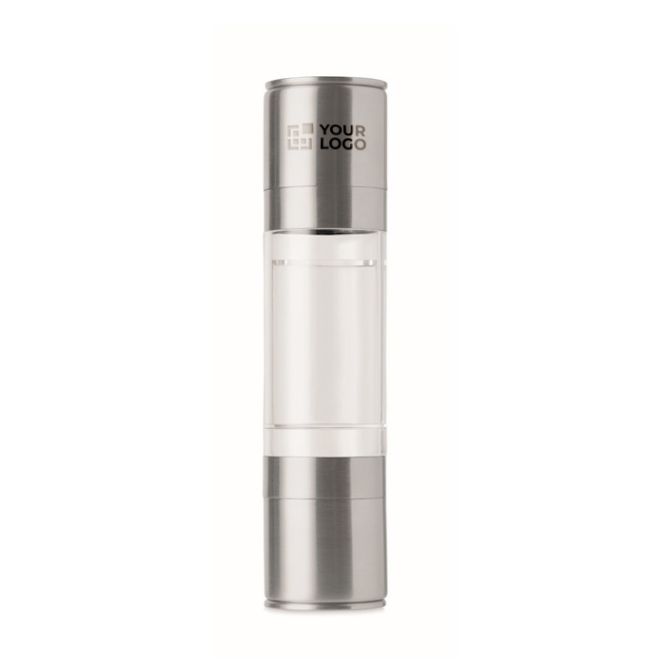 Molinillo para sal y pimienta en acero inox. y acrílico con doble tapa
